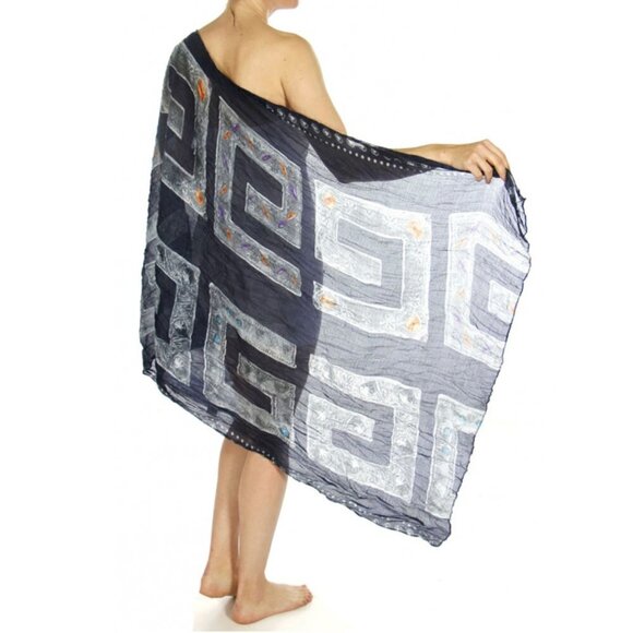 NWT Jewel Print Wrinkle Scarf/Cover-Up - Picture 6 of 13